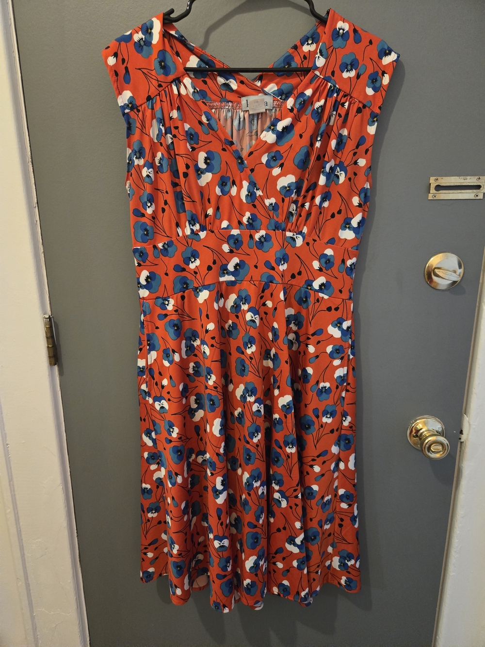 Floral Red Sleeveless Fit & Flare Dress